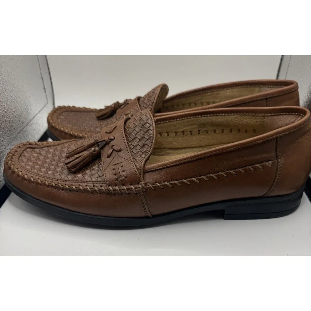 Nunn Bush Strafford Woven Tassel Loafer Brown Size 9
